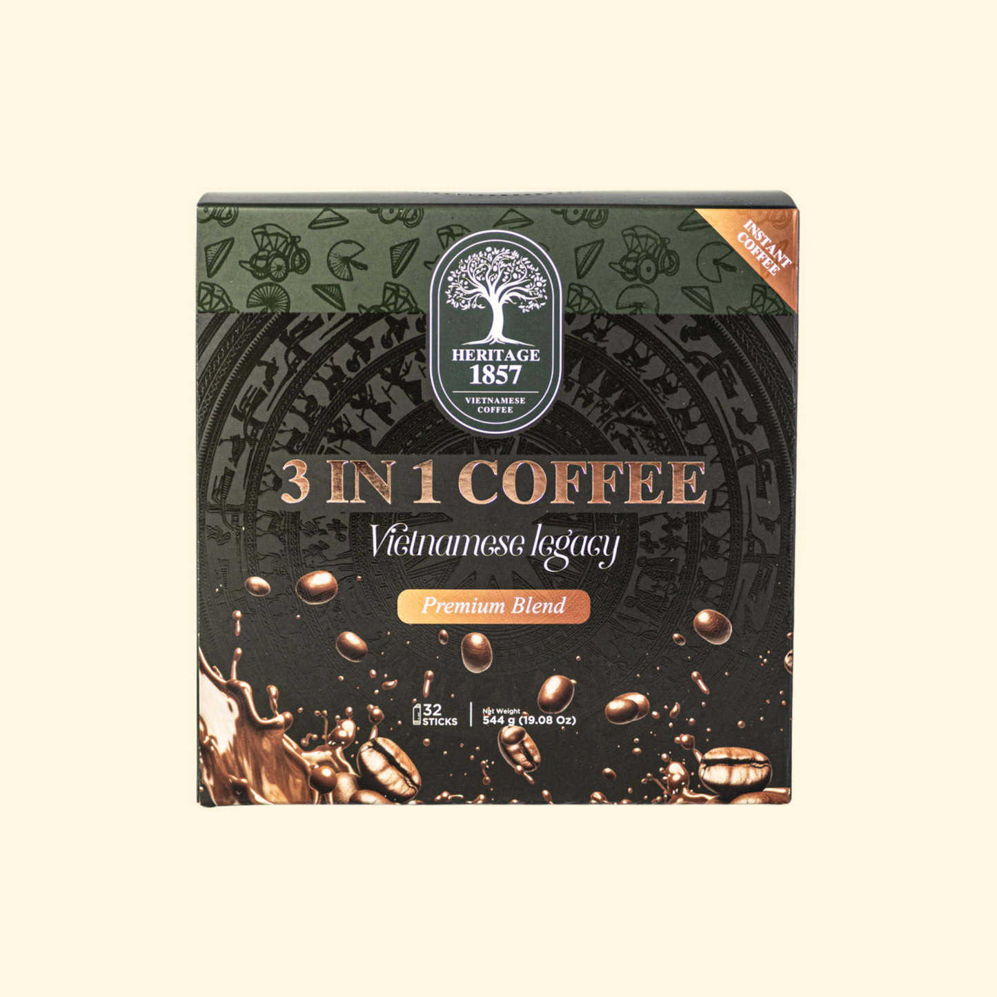3 in 1 Instant Coffee – 32-Pack Box (Single Serve)