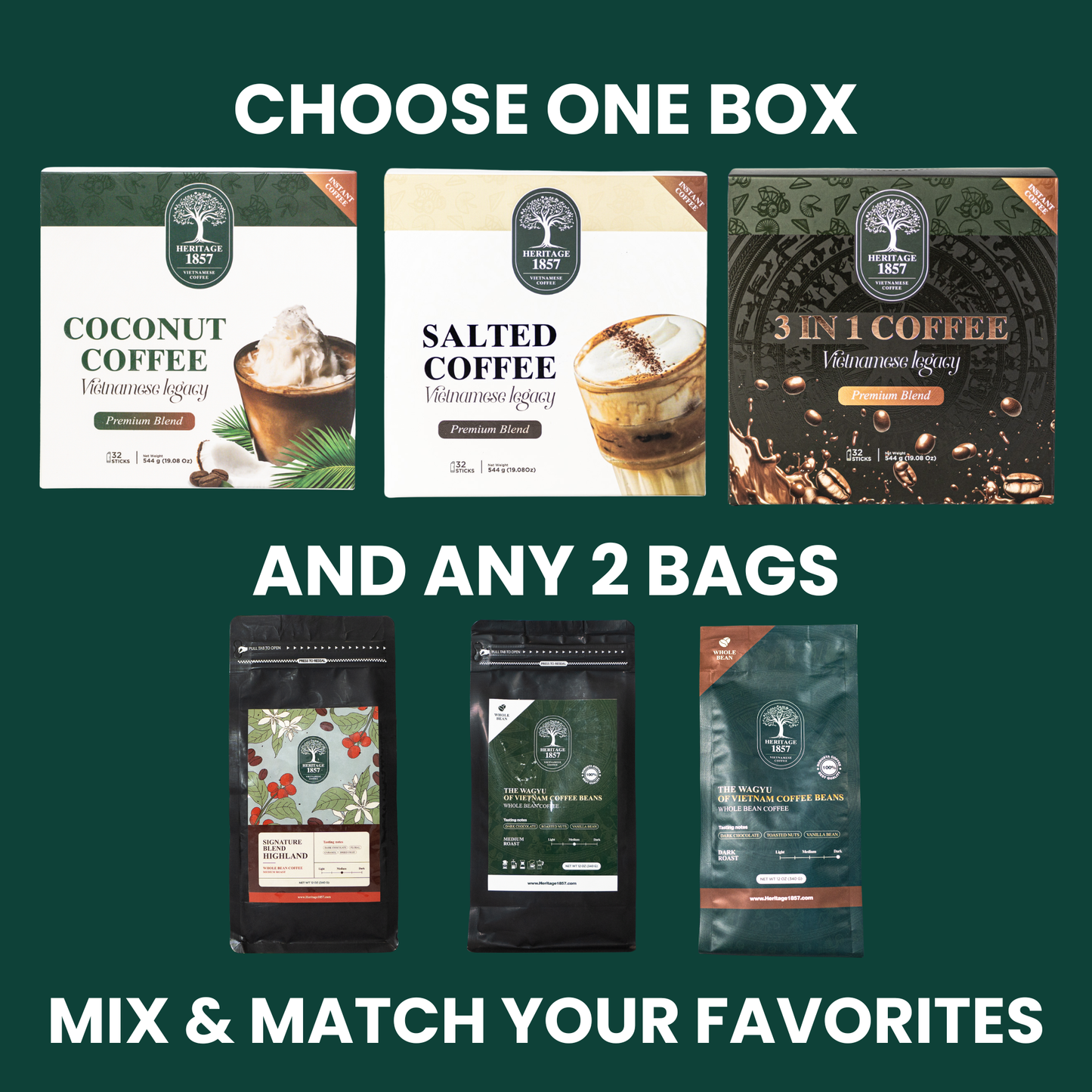 1 Box + 2 Coffee Beans Bundle