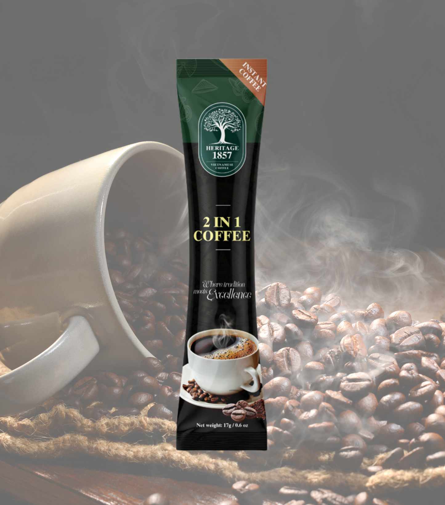 Instant Coffee 2 in 1 - only Sugar- 32ct