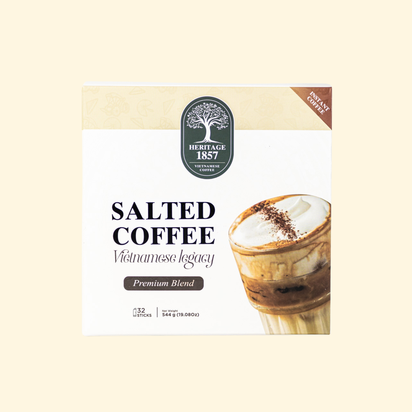 Salted Instant Coffee – 32-Pack Box (Single Serve)
